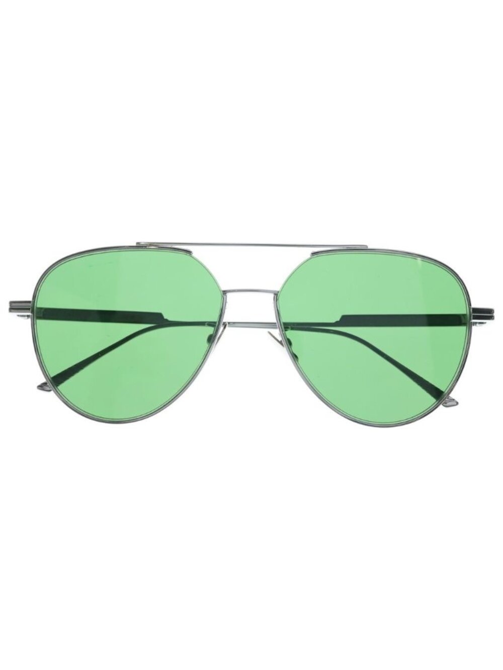 Bottega Veneta Aviator Sunglasses Metal Frame Color Lens Eyewear Silver Green